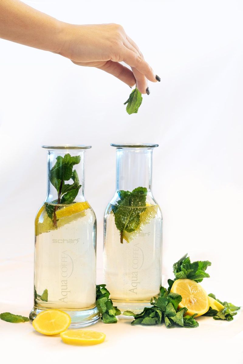 Hausgemachte Limonade mit Minze und Zitrone